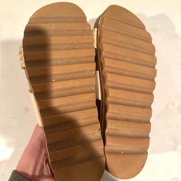 Reef Cushion Vista Hi Braided Strap Platform Leather Slides Cream Size 7 - Picture 6 of 8